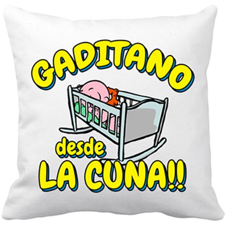 Cojín con relleno Gaditano desde la cuna Cádiz fútbol