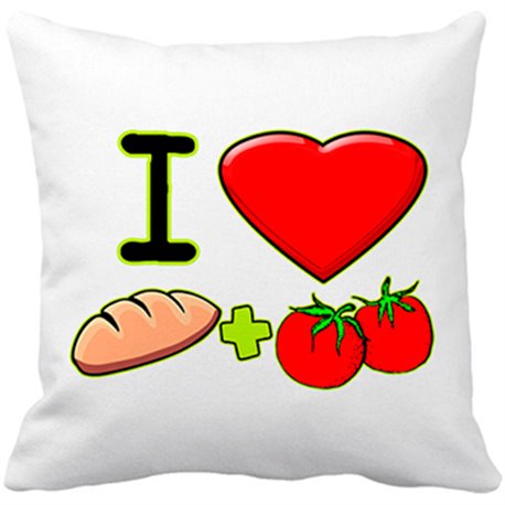 Cojín con relleno I Love pa amb tomàquet
