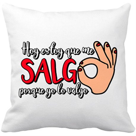 Cojín con relleno Hoy estoy que me salgo por que yo lo vago