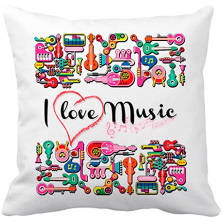 Cojín con relleno I Love Music