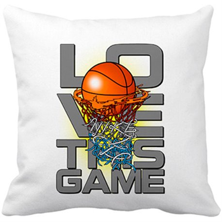 Cojín con relleno I Love This Game Basketball me gusta el baloncesto