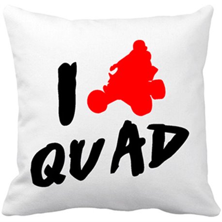 Cojín con relleno I Love Quad silueta