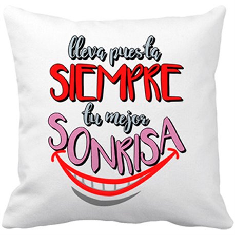 Cojín con relleno lleva puesta siempre tu mejor sonrisa