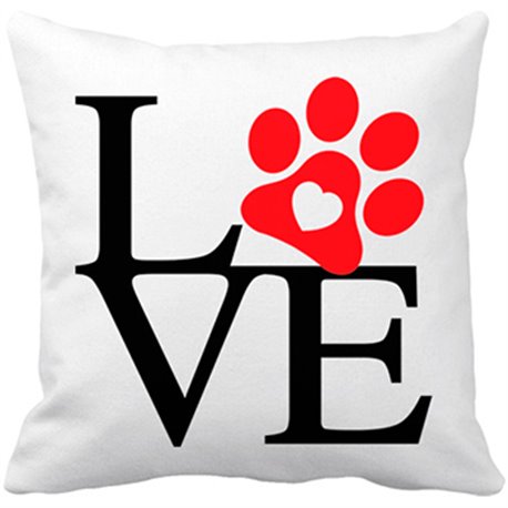 Cojín con relleno Love amor perro animales