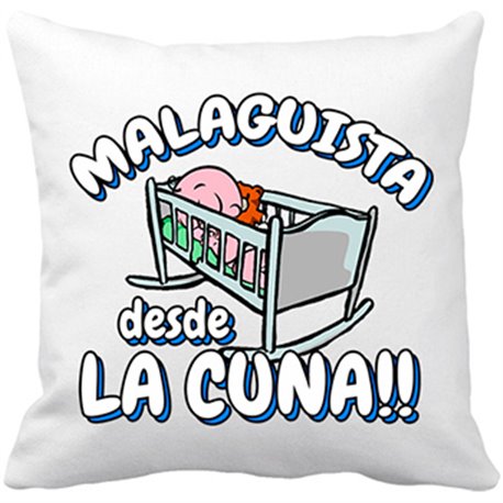 Cojín con relleno Malaguista desde la cuna Málaga fútbol