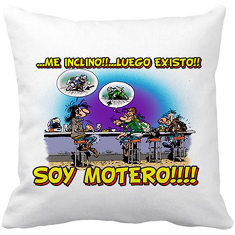 Cojín con relleno me inclino luego existo soy motero