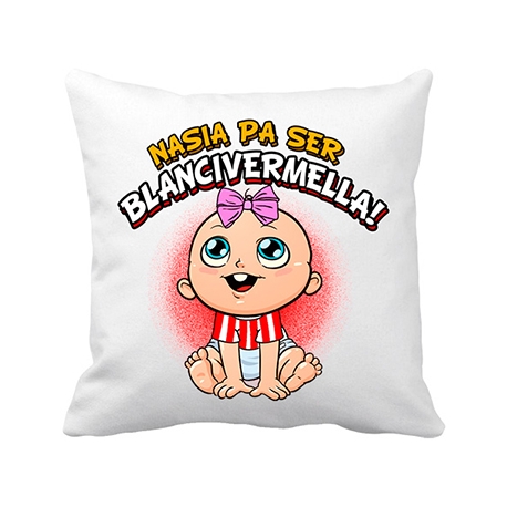 Cojín con relleno nacida para ser Blanc i vermella para aficionado al fútbol de Girona