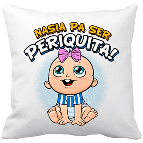 Cojín con relleno nacida para ser Periquita Espanyol fútbol