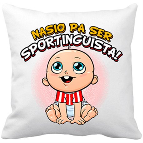 Cojín con relleno nacido para ser Sportinguista Sporting fútbol