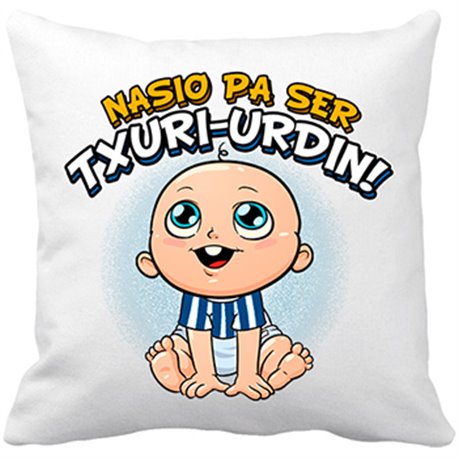 Cojín con relleno nacido para ser Txuri Urdin La Real fútbol