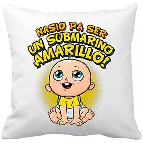 Cojín con relleno nacido para ser un submarino amarillo Cádiz fútbol