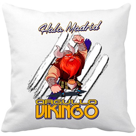 Cojín con relleno orgullo real Vikingo Merengue Madrid fútbol