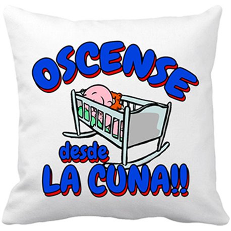 Cojín con relleno Oscense desde la cuna Huesca fútbol