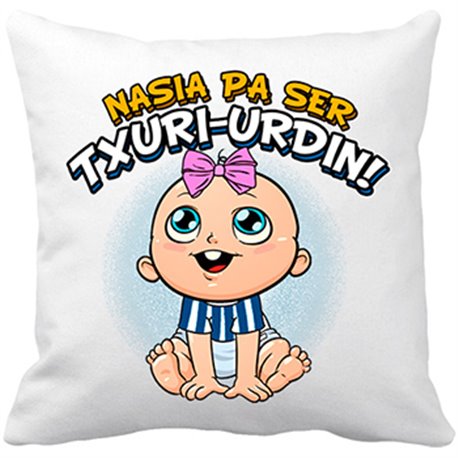 Cojín con relleno nacida para ser Txuri Urdin Real Sociedad fútbol