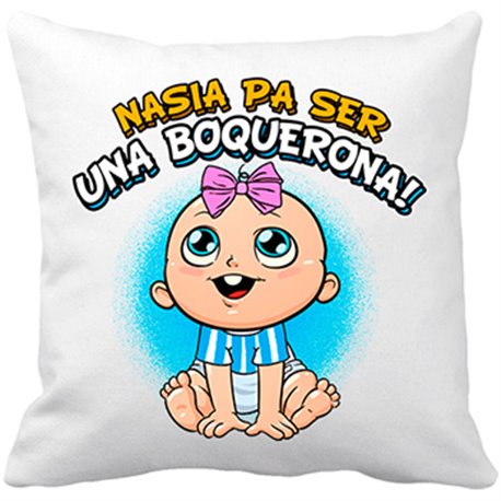 Cojín con relleno nacida para ser una Boquerona Málaga fútbol