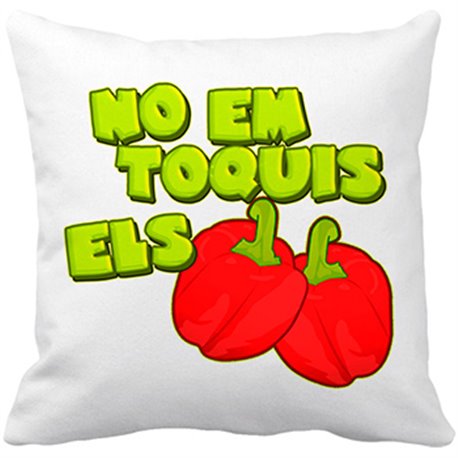Cojín con relleno No em toquis els pebrots