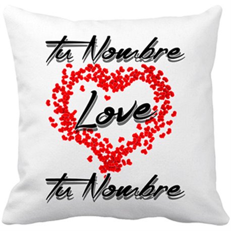 Cojín con relleno para parejas enamoradas personalizable con nombre
