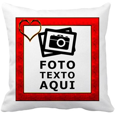 Cojín con relleno personalizada con foto marco amor San Valentín