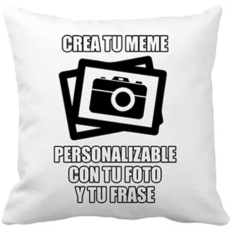 Cojín con relleno personalizada con foto y frase crea tu Meme