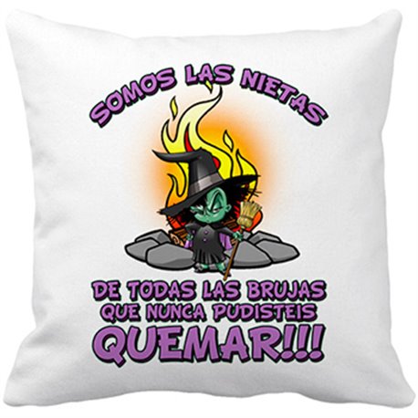 Cojín con relleno somos las nietas de todas las brujas que nunca pudisteis quemar