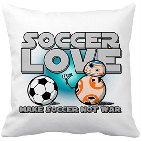 Cojín con relleno Soccer Love Make Soccer Not War para futbolero enamorado amor