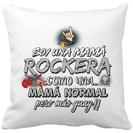 Cojín con relleno soy una mamá rockera guay