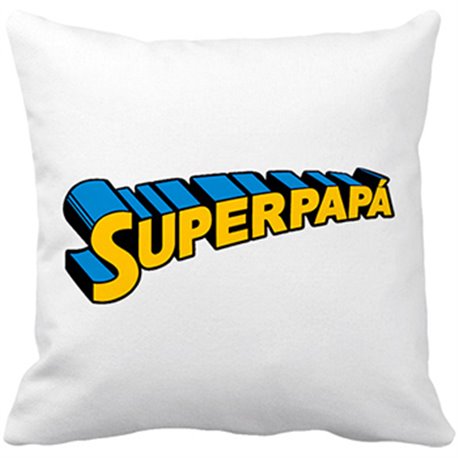 Cojín con relleno Superpapá logo
