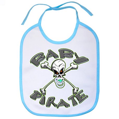 Babero Baby Pirate blanco azul