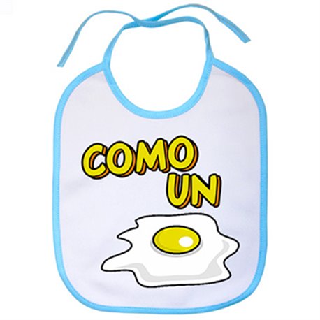 Babero Como un huevo blanco azul