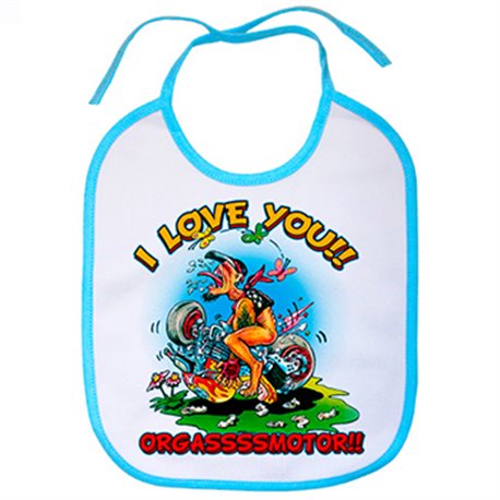 Babero I Love You Orgasmotor para moteros