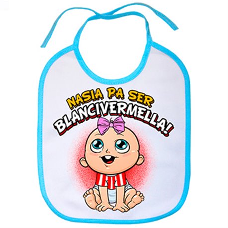 Babero nacida para ser Blanc i vermella para aficionada al fútbol de Girona