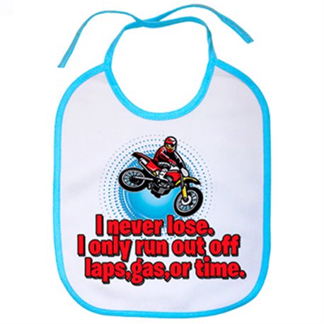 Babero Motocross I Never Lose I Only Run