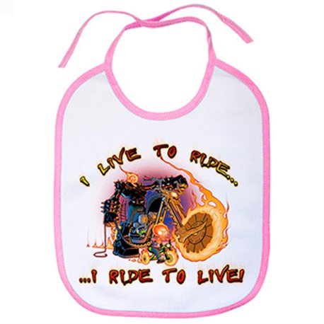 Babero para moteros I Live To Ride I Ride To Live