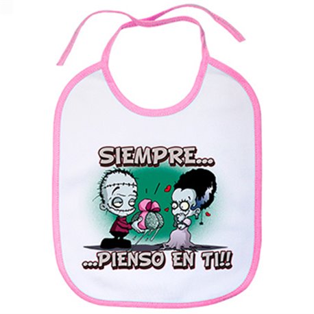 Babero Siempre pienso en ti frase amor