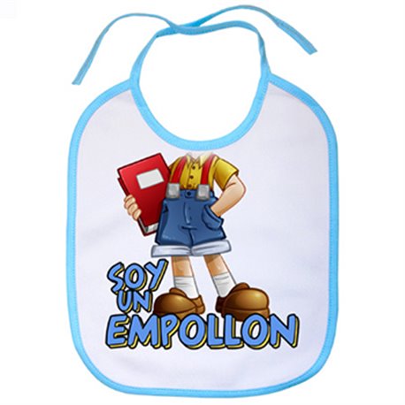 Babero Soy un empollón blanco azul