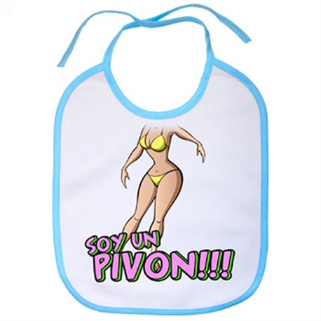 Babero Soy un pivón blanco azul