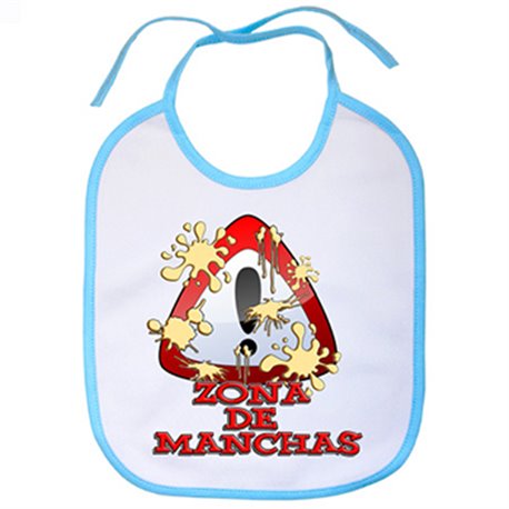 Babero Zona de manchas blanco azul