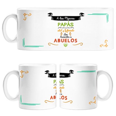 Taza frase a los mejores papás del Mundo los ascienden a abuelos