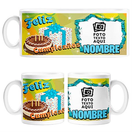 Taza personalizada con foto y nombre feliz cumpleaños regalo de cumple