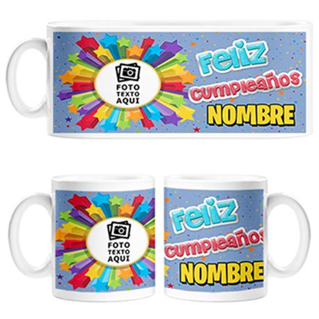Taza personalizada con foto y nombre feliz cumpleaños regalo ideal para cumple
