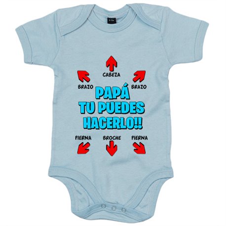 Body bebé papá tu puedes hacerlo azul
