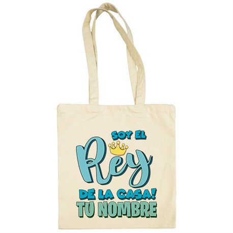 Bolsa de tela soy el rey de la casa personalizable con nombre