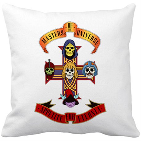 Cojín con relleno ilustración parodia Masters del Universo Appetite for Eternia