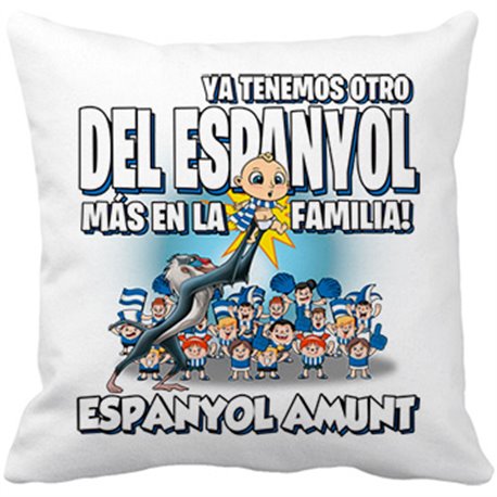 Cojín con relleno ya tenemos otro del Espanyol más en la familia fútbol