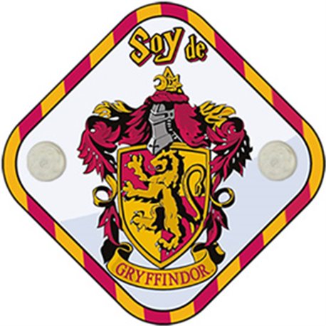 Placa bebé a bordo parodia ilustración escudo soy de Gryffindor a bordo