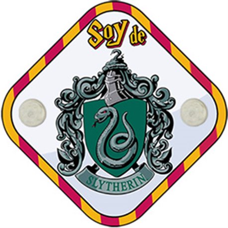 Placa bebé a bordo parodia ilustración escudo soy de Slytherin a bordo