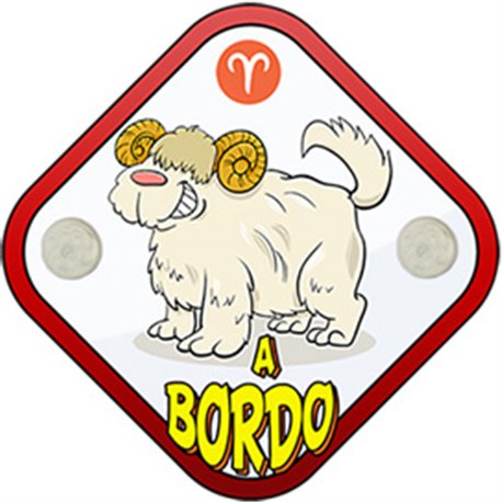 Placa bebé a bordo perro signo Aries
