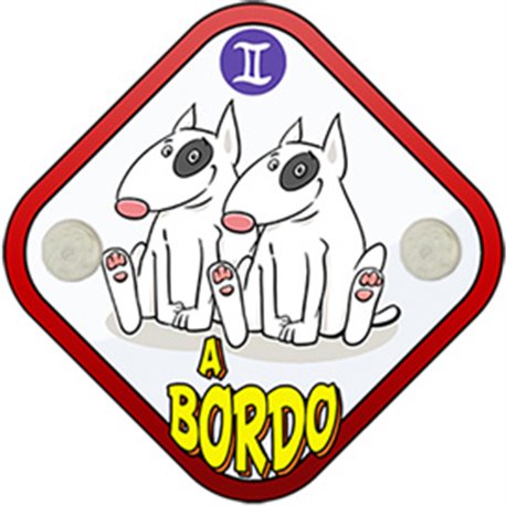 Placa bebé a bordo perro signo Géminis