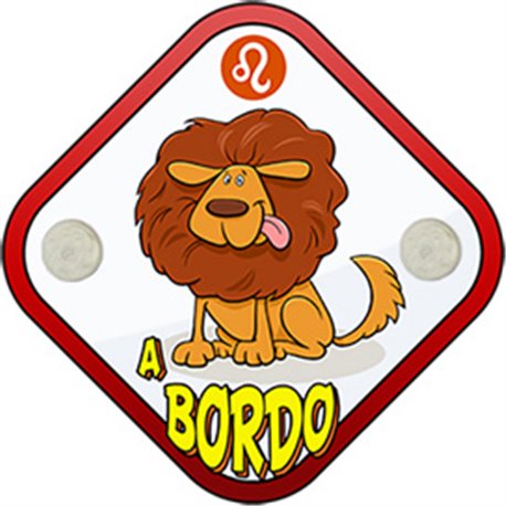 Placa bebé a bordo perro signo Leo