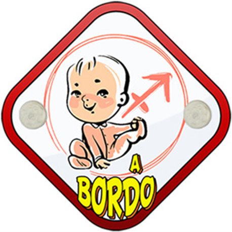 Placa bebé a bordo signo Sagitario